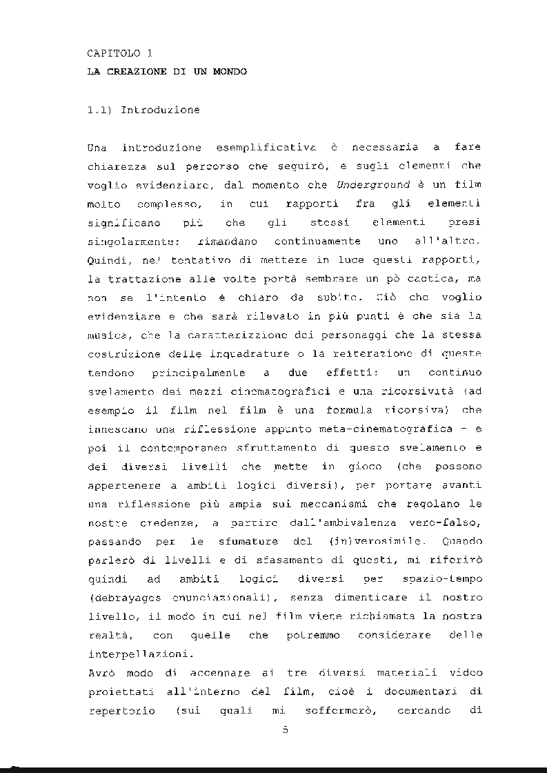 Anteprima della tesi: ''Underground'' di Emir Kusturica: comunicazione e manipolazione, Pagina 6