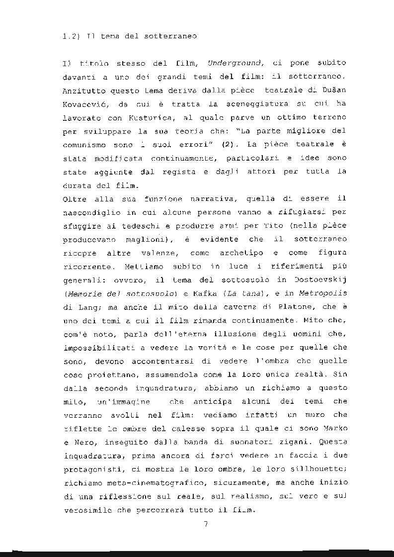Anteprima della tesi: ''Underground'' di Emir Kusturica: comunicazione e manipolazione, Pagina 8