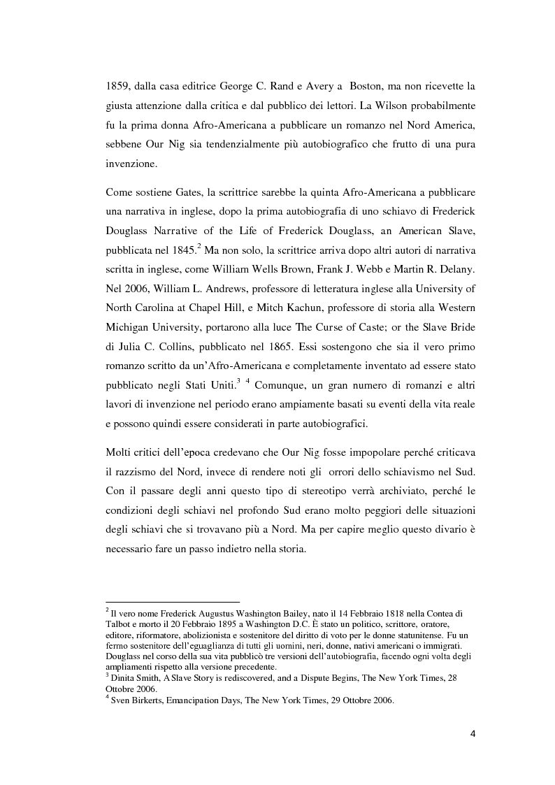Anteprima della tesi: "Our Nig" di Harriet Wilson, Pagina 4