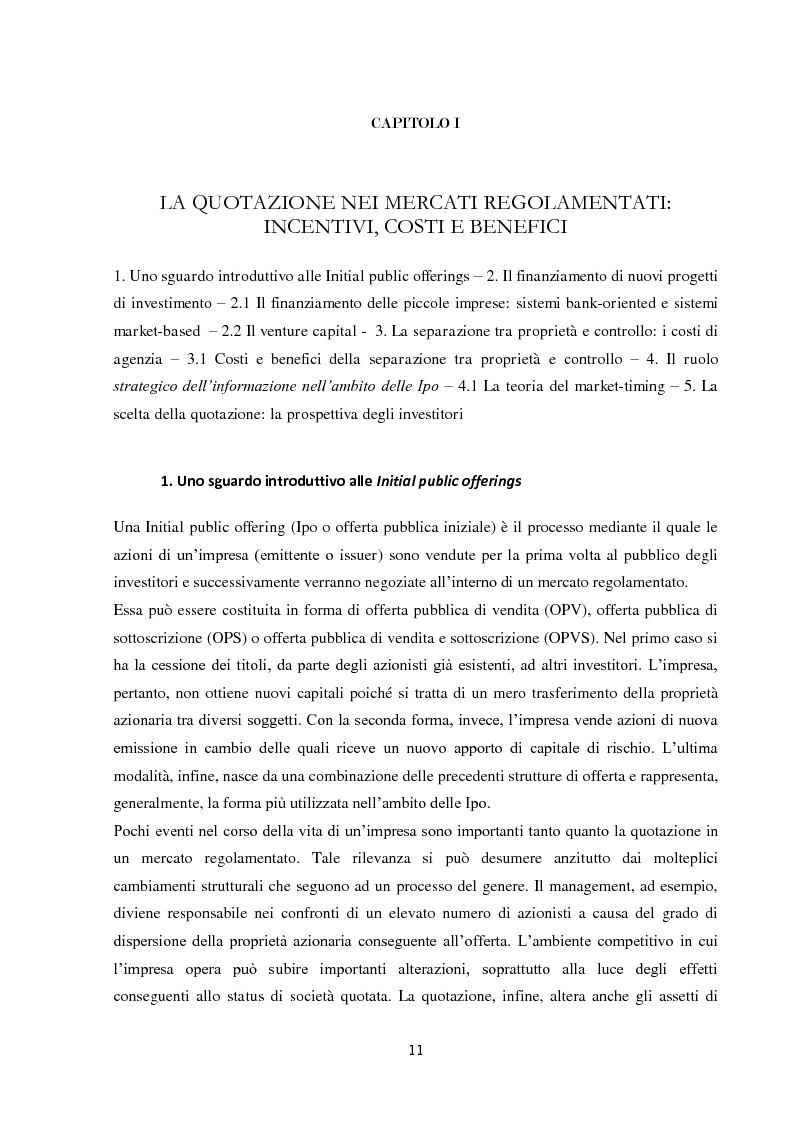 Anteprima della tesi: La performance di lungo periodo delle Initial public offerings, Pagina 7
