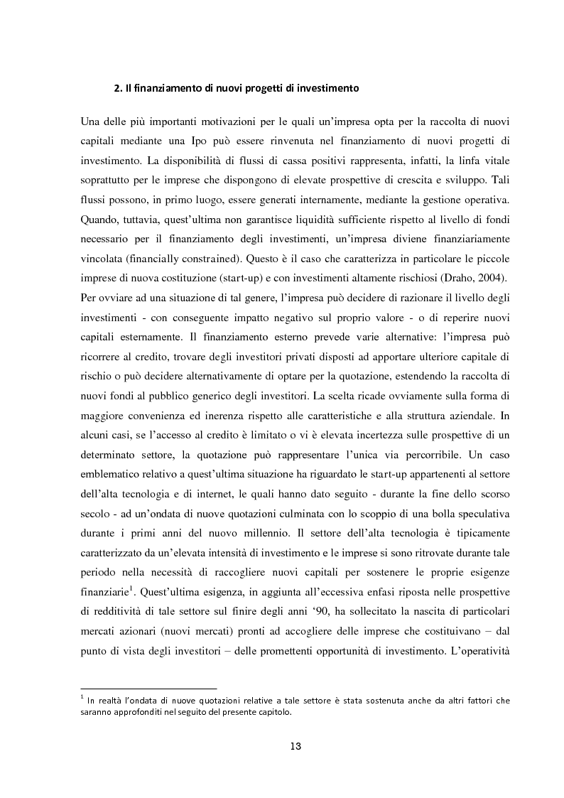 Anteprima della tesi: La performance di lungo periodo delle Initial public offerings, Pagina 9