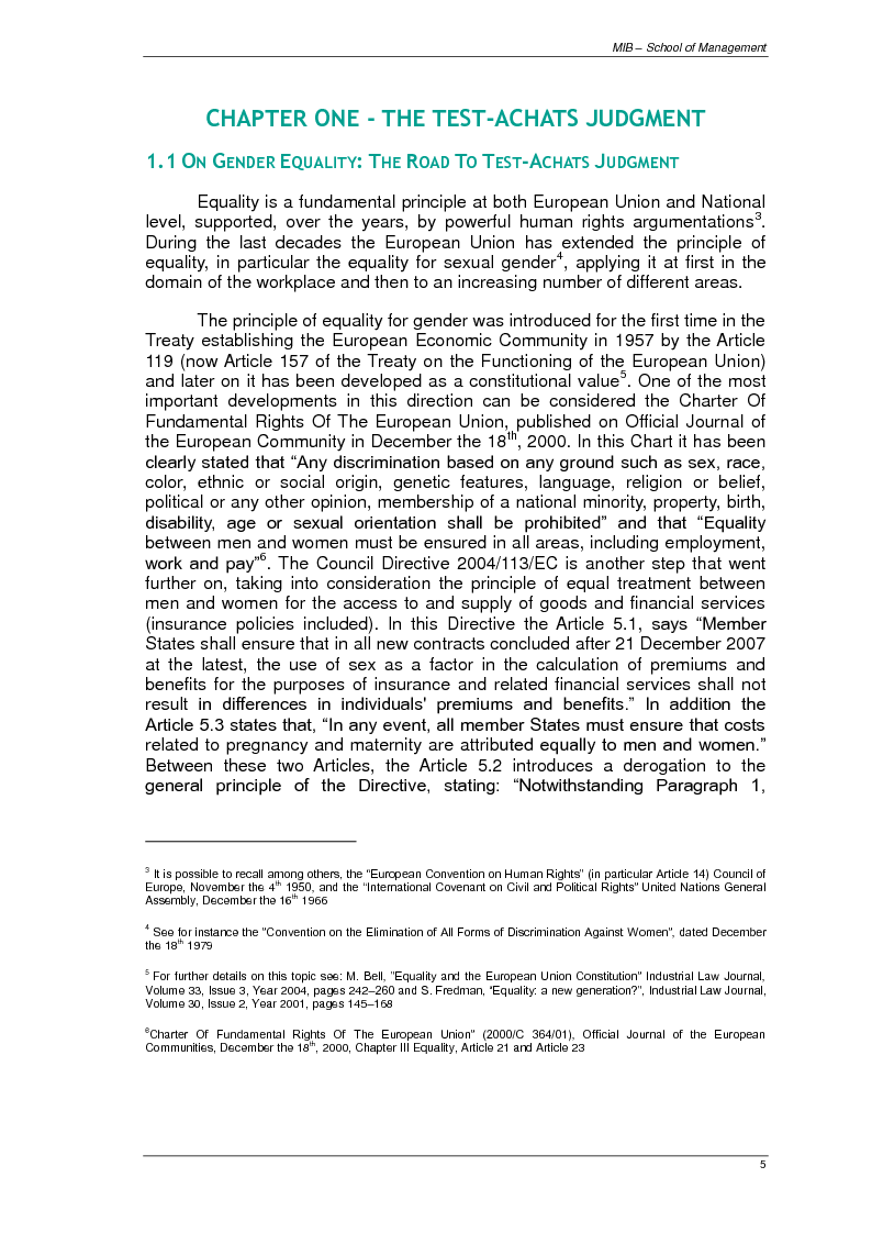 Anteprima della tesi: The Test-Achats Judgment: impacts for Life Insurance Sector, Pagina 4