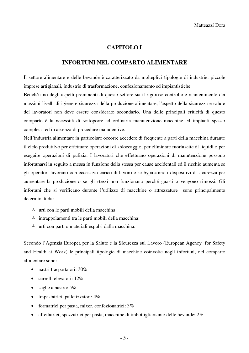 Anteprima della tesi: Esiti analisi e commento degli infortuni sul lavoro accaduti nel territorio di competenza dell'azienda ULSS n°16 di Padova nel comparto alimentare durante l'utilizzo di macchine, Pagina 6