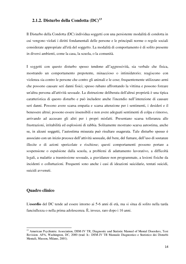 Estratto dalla tesi: Analisi dei predittori di risposta ad un trattamento multimodale e ad un intervento farmacologico in minori con disturbi esternalizzanti