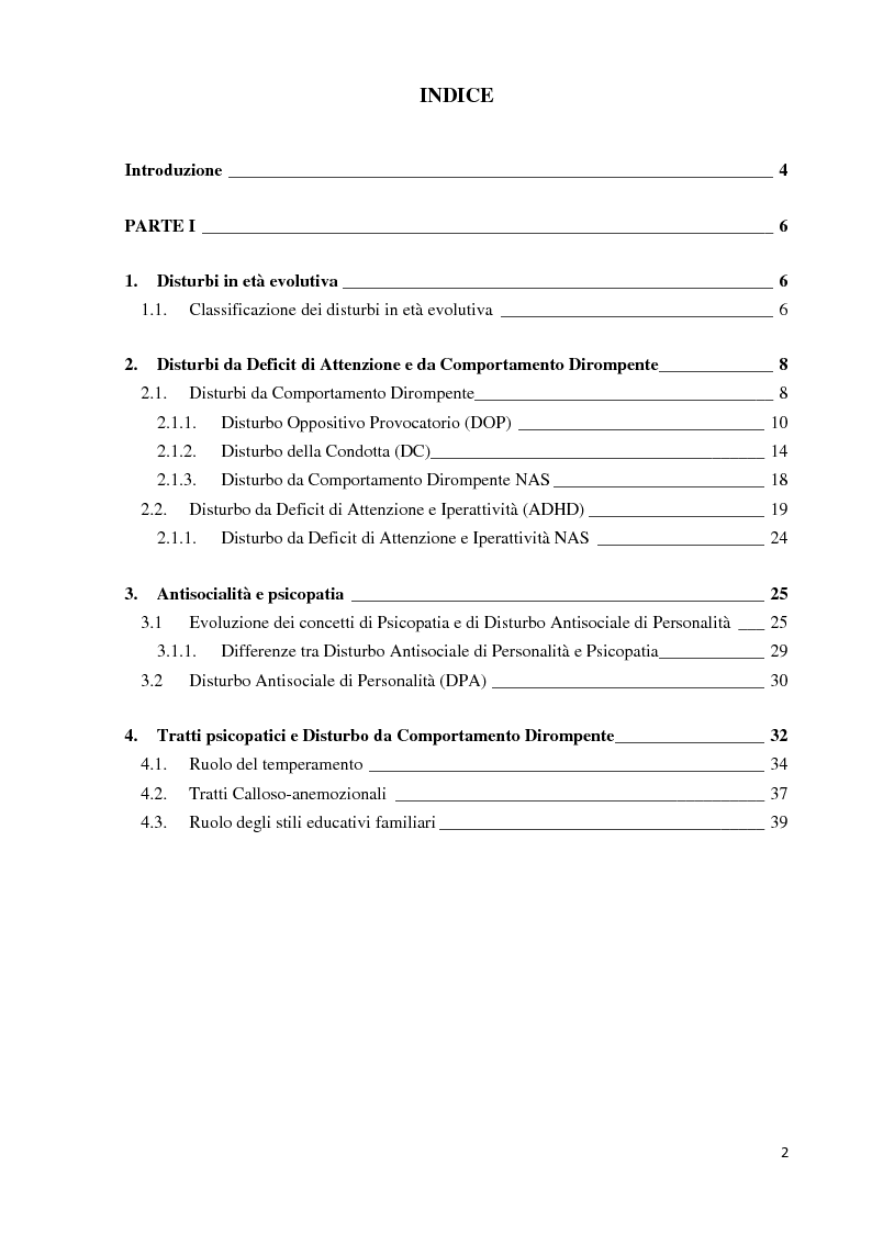 Analisi Dei Predittori Di Risposta Ad Un Trattamento Multimodale E Ad Un Intervento Farmacologico In Minori Con Disturbi Esternalizzanti Indice Pagina 1 Di 2