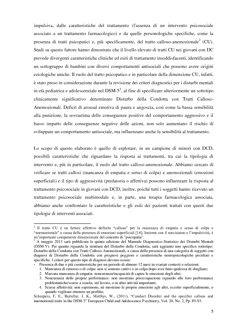 Anteprima della tesi: Analisi dei predittori di risposta ad un trattamento multimodale e ad un intervento farmacologico in minori con disturbi esternalizzanti, Pagina 3