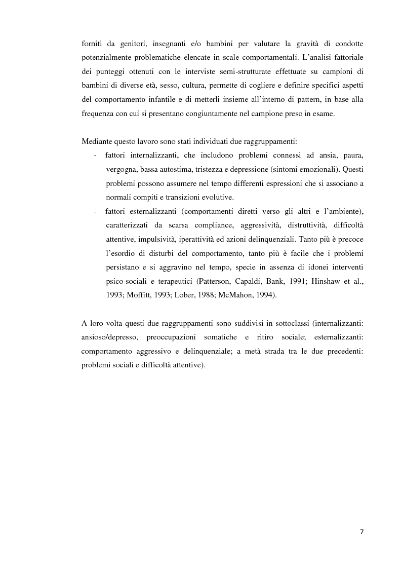 Anteprima della tesi: Analisi dei predittori di risposta ad un trattamento multimodale e ad un intervento farmacologico in minori con disturbi esternalizzanti, Pagina 5