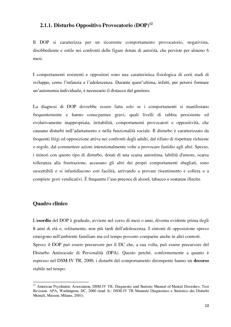 Anteprima della tesi: Analisi dei predittori di risposta ad un trattamento multimodale e ad un intervento farmacologico in minori con disturbi esternalizzanti, Pagina 8