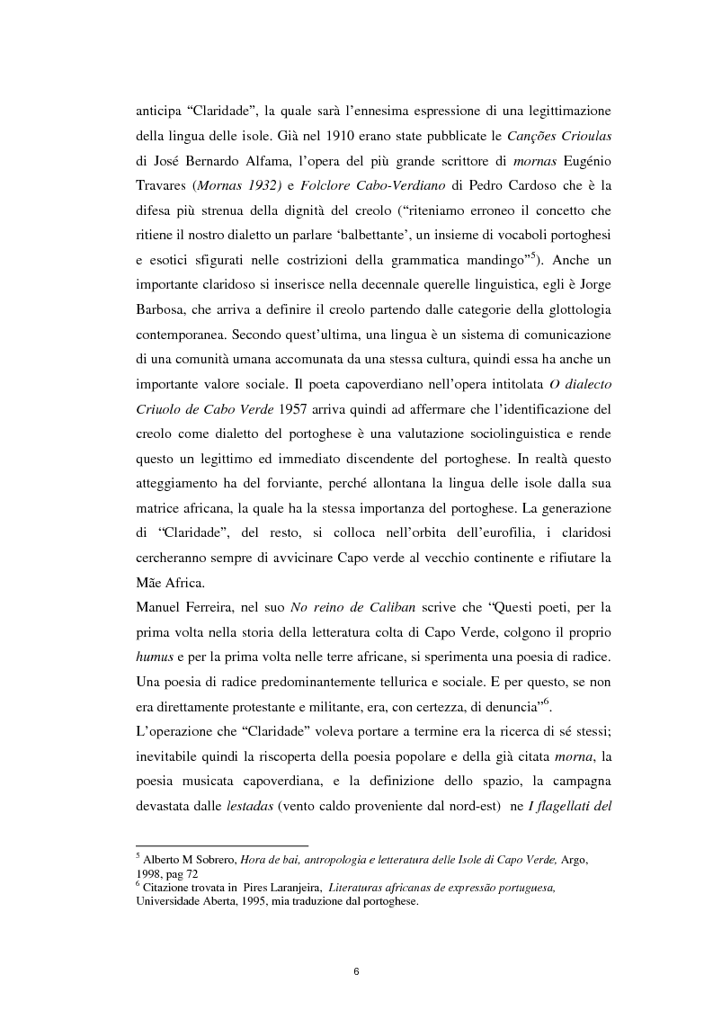Anteprima della tesi: Un ponte sull'Atlantico: influenza letteraria brasiliana sulla generazione di "Claridade", Pagina 5
