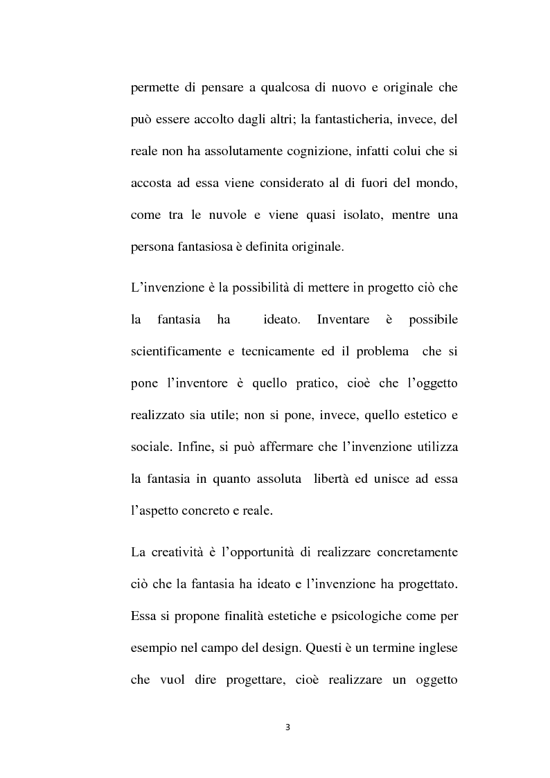 Anteprima della tesi: Immaginazione. Il suo ruolo nel mondo reale del bambino, Pagina 4