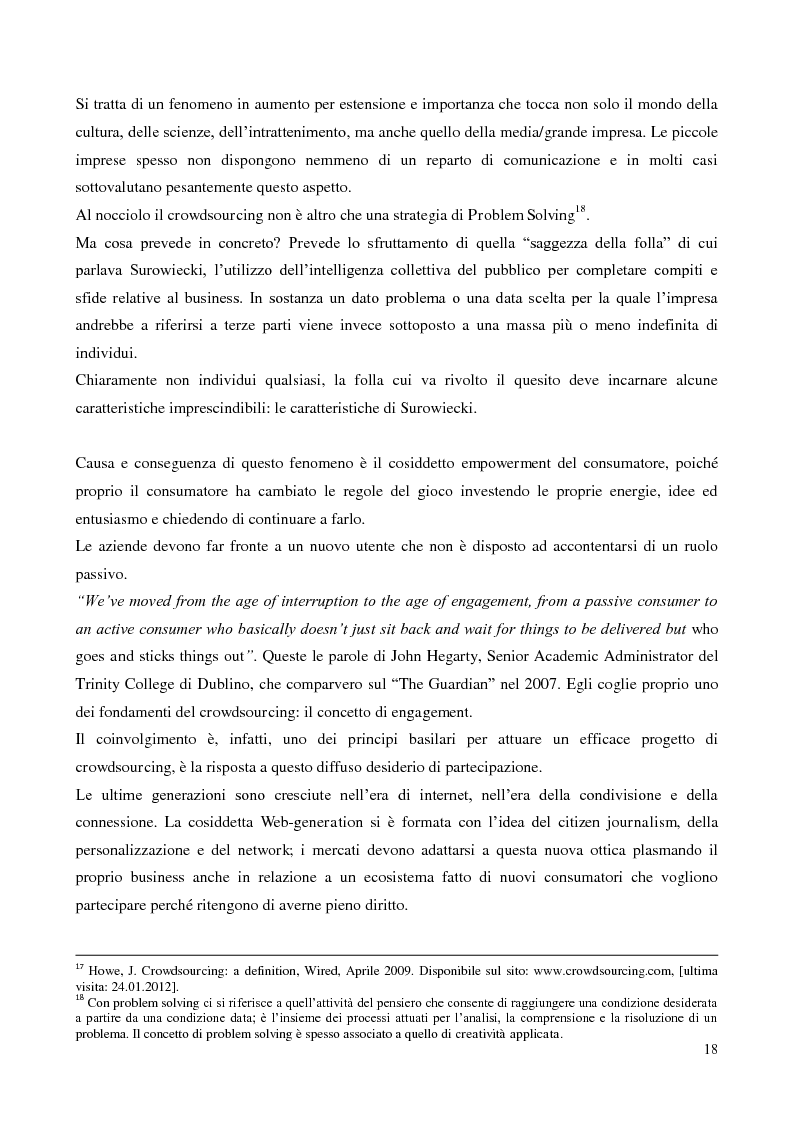 Estratto dalla tesi: Crowdsourcing e open-innovation. Perché la folla conosce la soluzione migliore.