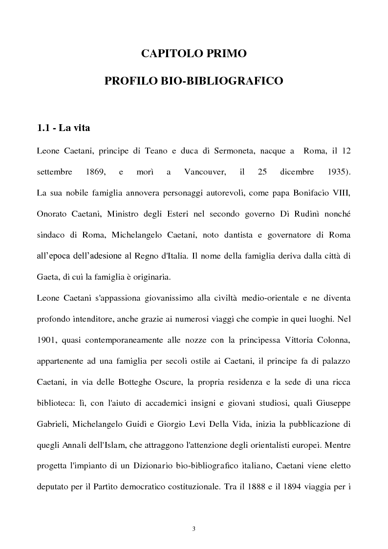 Anteprima della tesi: Orientalismo e storiografia in Leone Caetani, Pagina 4