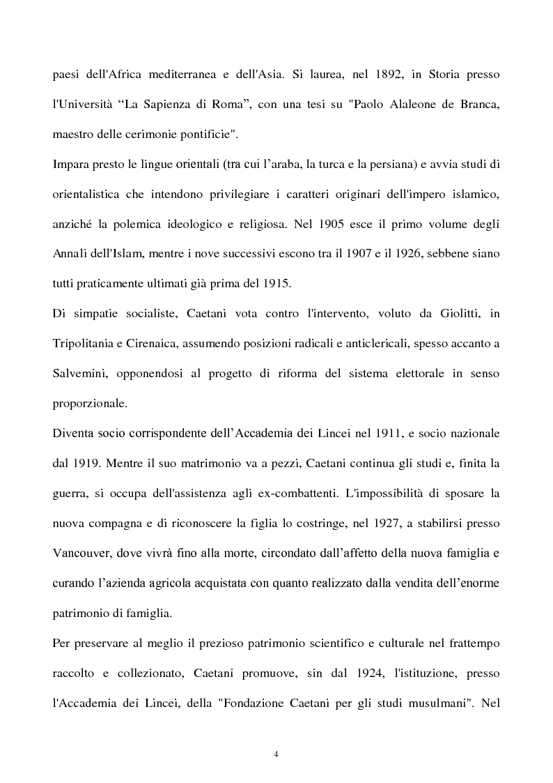 Anteprima della tesi: Orientalismo e storiografia in Leone Caetani, Pagina 5