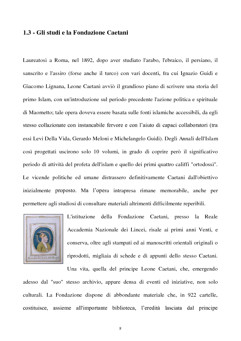 Anteprima della tesi: Orientalismo e storiografia in Leone Caetani, Pagina 9
