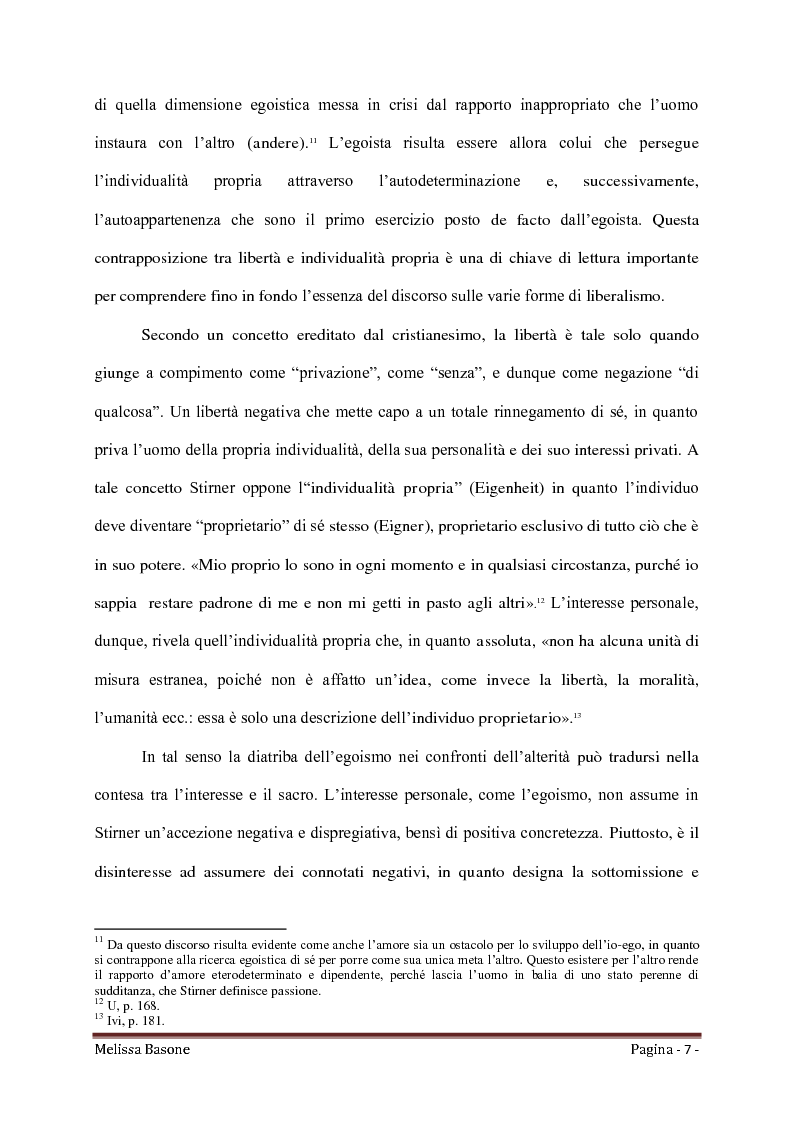 Anteprima della tesi: Ritorno all'Egoismo. Max Stirner e il liberalismo umanitario, Pagina 5
