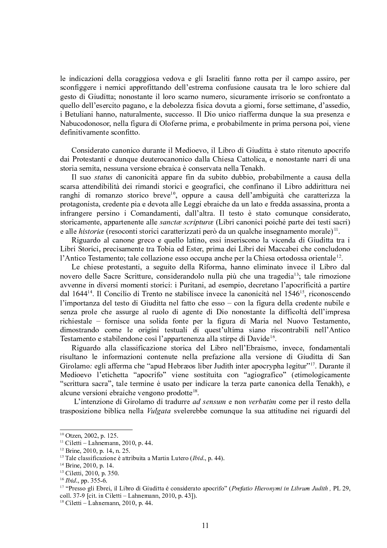 Anteprima della tesi: Rappresentazioni di un’eroina ambigua: Giuditta nella Bibbia e in due componimenti medievali inglesi, Pagina 10