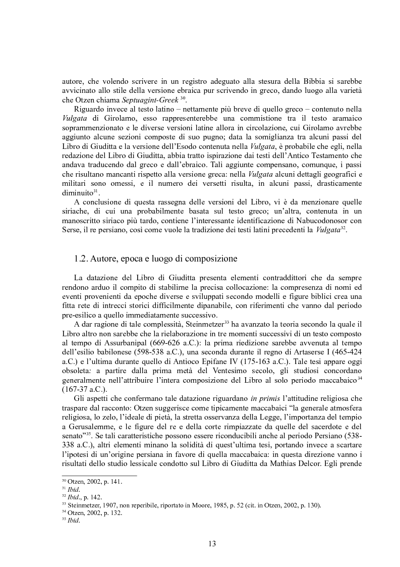 Anteprima della tesi: Rappresentazioni di un’eroina ambigua: Giuditta nella Bibbia e in due componimenti medievali inglesi, Pagina 12
