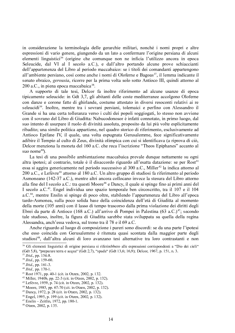 Anteprima della tesi: Rappresentazioni di un’eroina ambigua: Giuditta nella Bibbia e in due componimenti medievali inglesi, Pagina 13