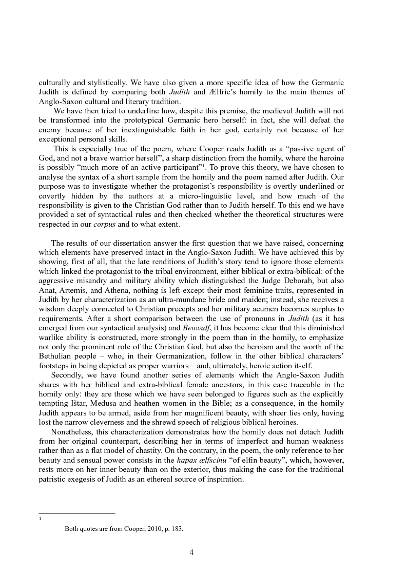 Anteprima della tesi: Rappresentazioni di un’eroina ambigua: Giuditta nella Bibbia e in due componimenti medievali inglesi, Pagina 3