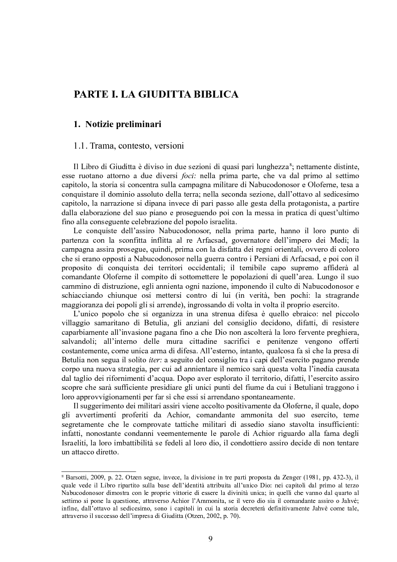 Anteprima della tesi: Rappresentazioni di un’eroina ambigua: Giuditta nella Bibbia e in due componimenti medievali inglesi, Pagina 8
