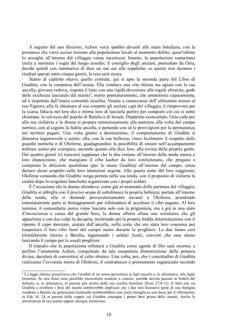 Anteprima della tesi: Rappresentazioni di un’eroina ambigua: Giuditta nella Bibbia e in due componimenti medievali inglesi, Pagina 9