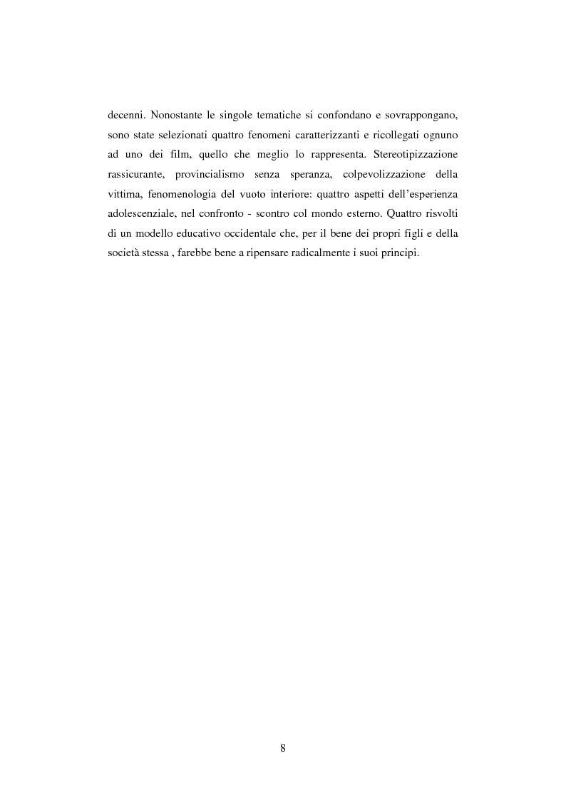 Anteprima della tesi: La colpa innocente. Lo sguardo cinematografico sulle interferenze ambientali nello sviluppo adolescenziale: Loach, Jordan, Bellocchio, Van Sant, Pagina 6