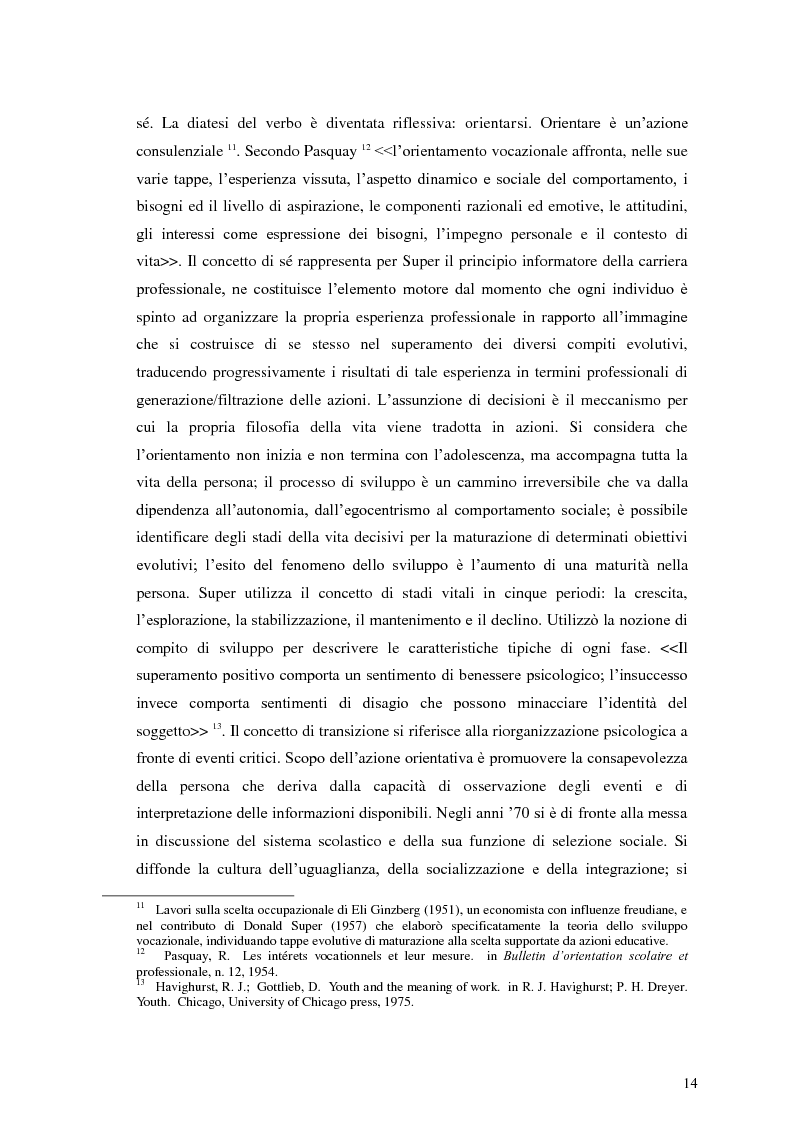 Estratto dalla tesi: Le dinamiche motivazionali nell'orientamento scolastico-professionale