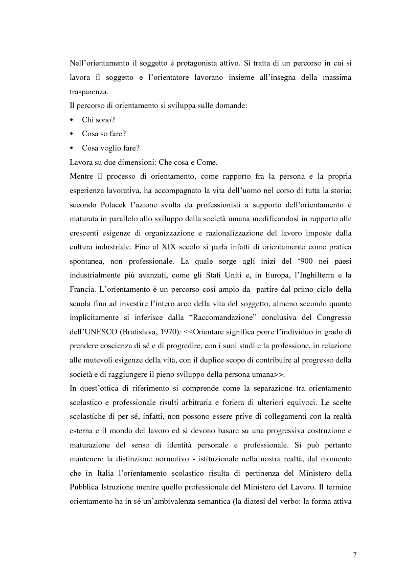 Anteprima della tesi: Le dinamiche motivazionali nell'orientamento scolastico-professionale, Pagina 7