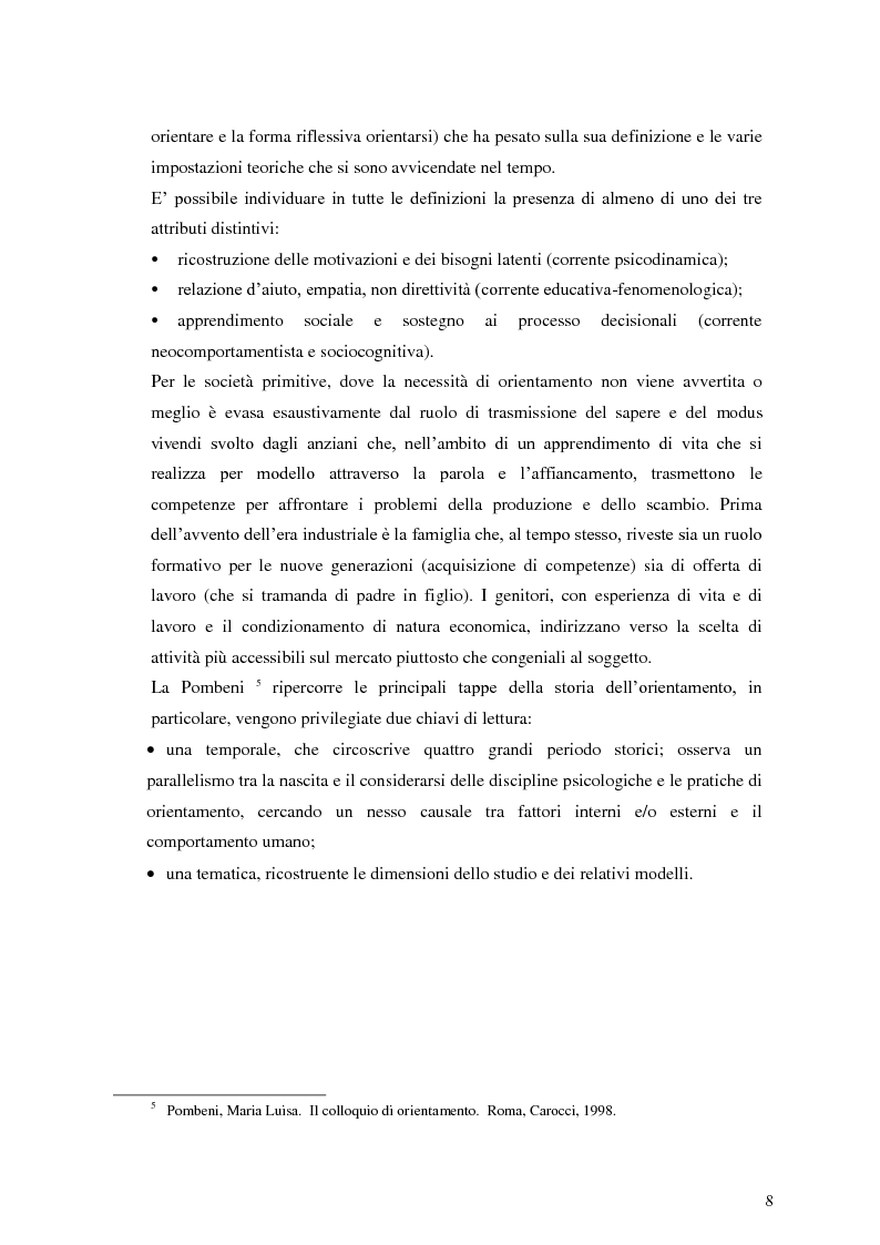 Anteprima della tesi: Le dinamiche motivazionali nell'orientamento scolastico-professionale, Pagina 8