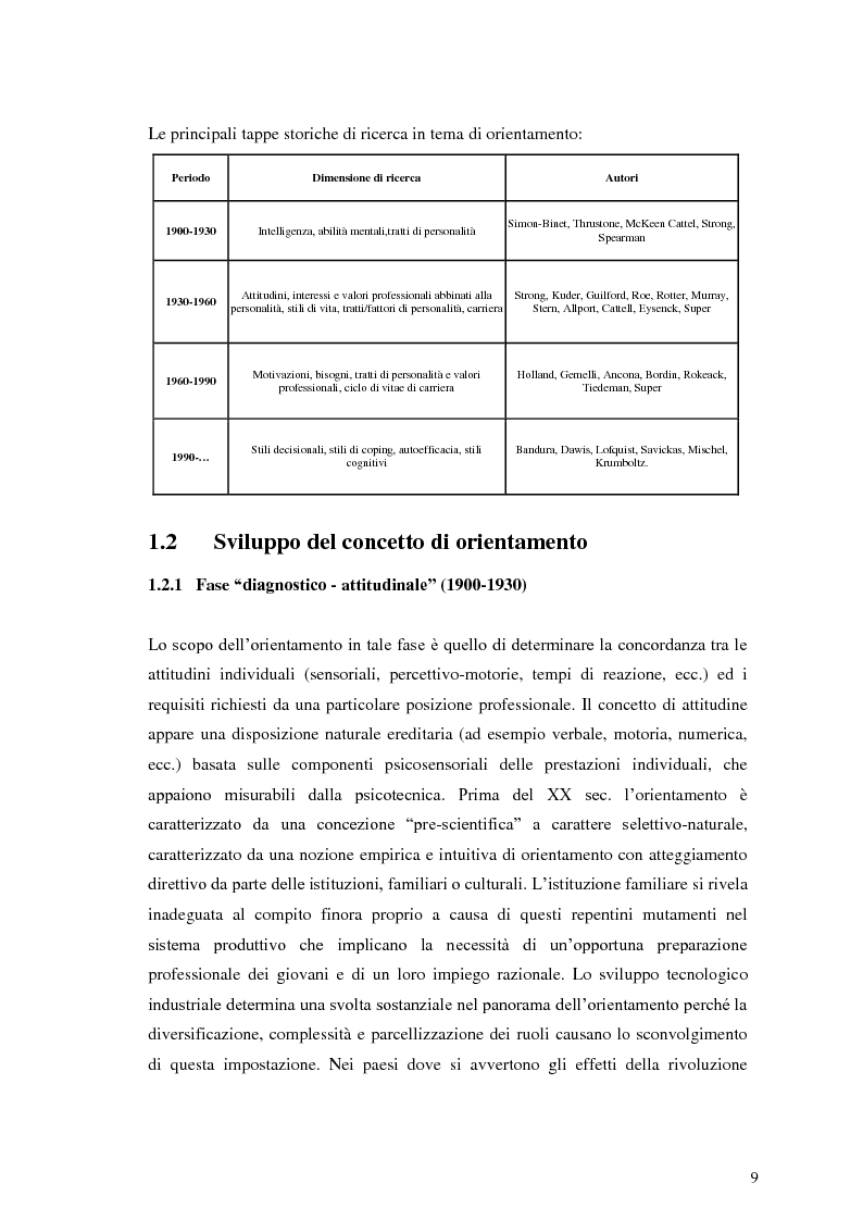 Anteprima della tesi: Le dinamiche motivazionali nell'orientamento scolastico-professionale, Pagina 9