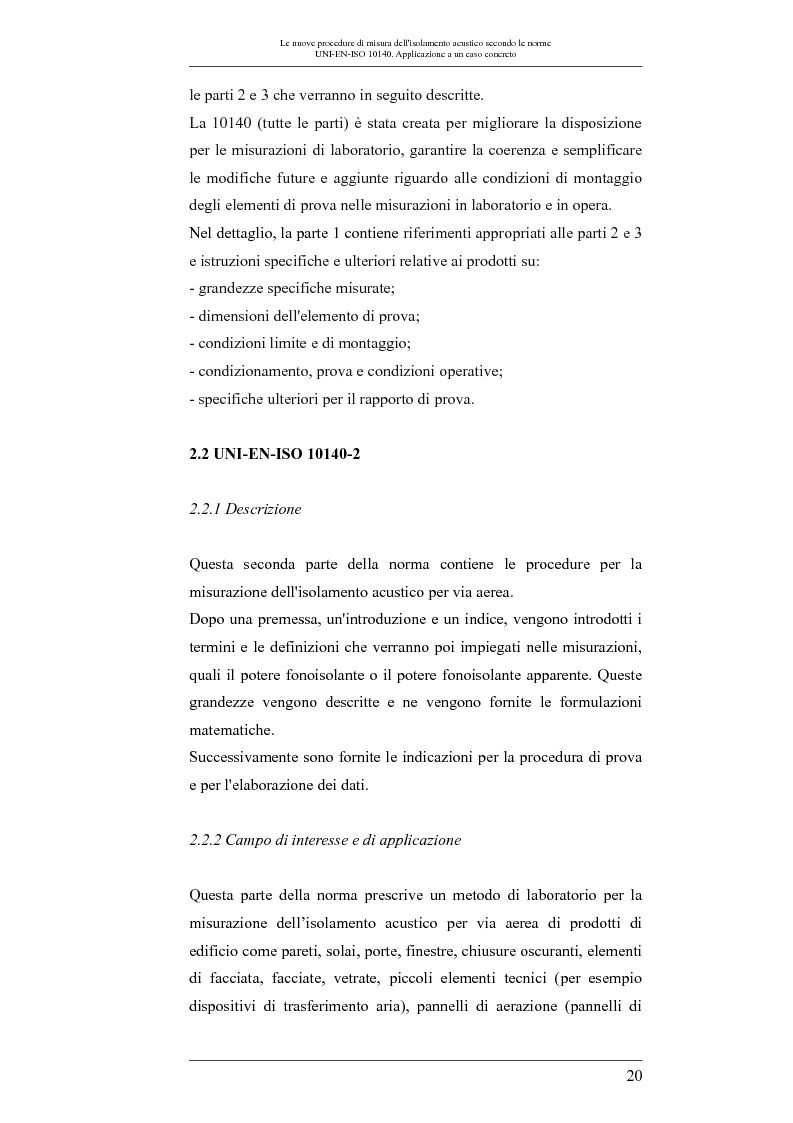 Anteprima della tesi: Le nuove procedure di misura dell'isolamento acustico secondo le norme UNI-EN-ISO 10140: applicazione a un caso concreto, Pagina 3
