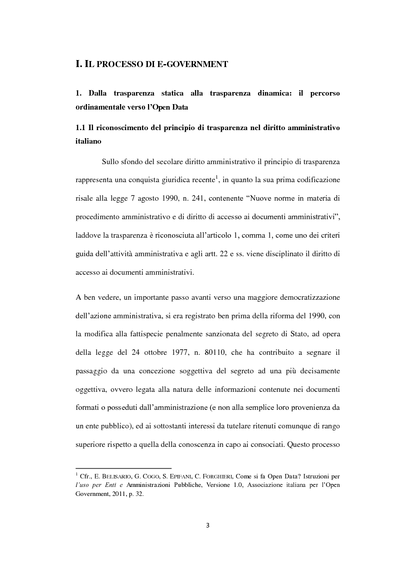Anteprima della tesi: Dalla trasparenza documentale all'open data: criticità e vantaggi nell'implementazione dell'agenda digitale italiana, Pagina 4