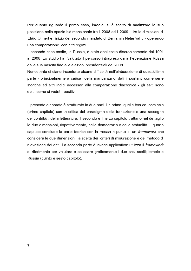Anteprima della tesi: Democrazia e Statualità nei regimi in transizione: i casi di Israele e della Federazione Russa, Pagina 5