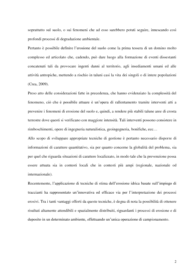 Anteprima della tesi: Contributo all'impiego del radionuclide 210Pb per la stima dell'erosione idrica, Pagina 3
