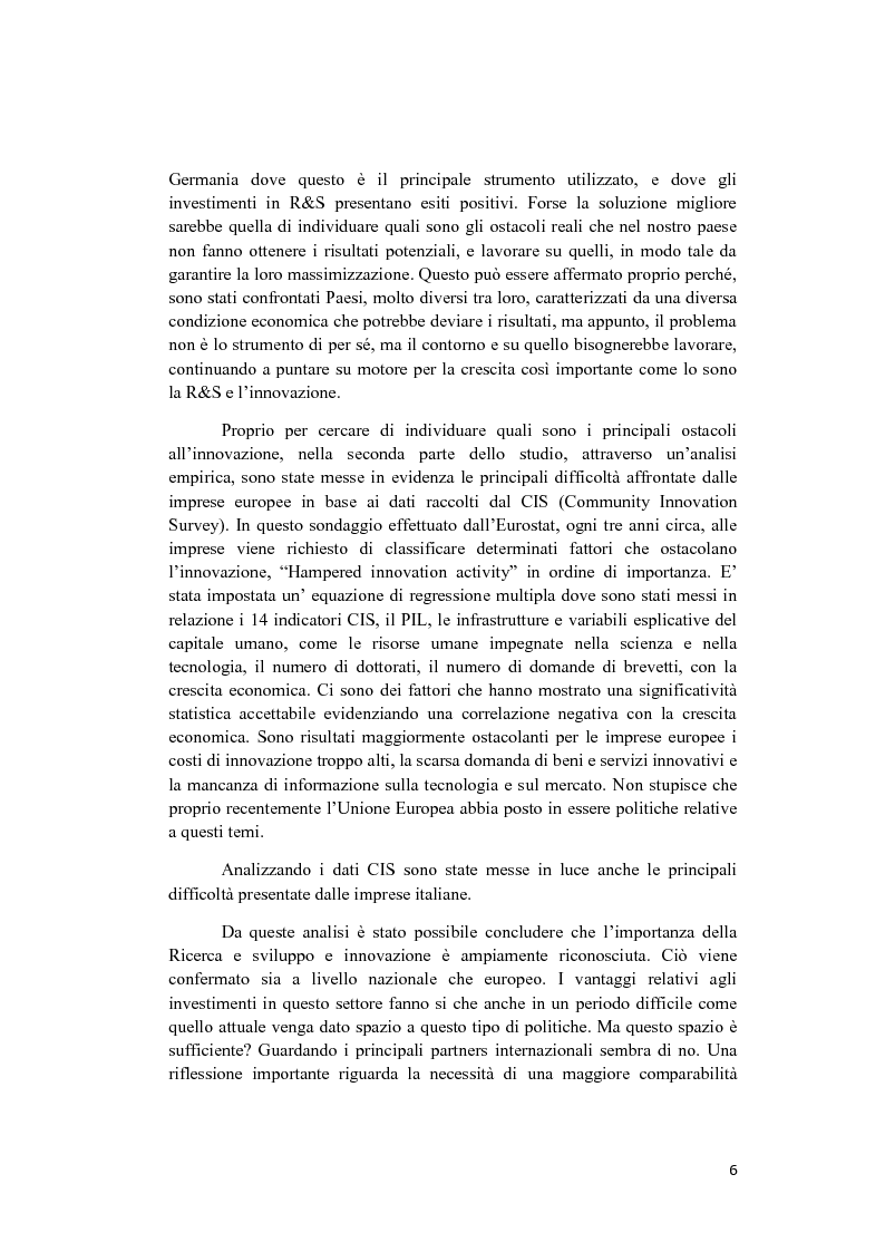 Anteprima della tesi: Le politiche a sostegno della Ricerca e Sviluppo e dell'Innovazione in Europa, Pagina 4
