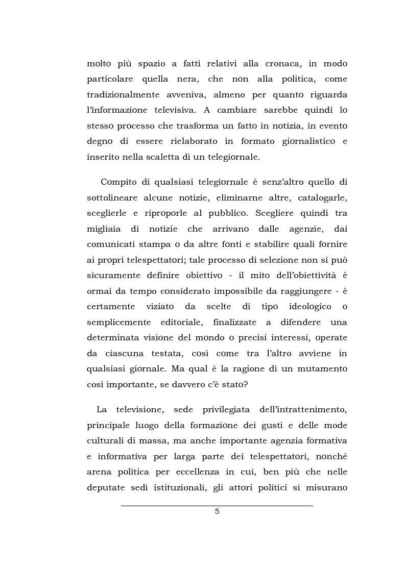 Anteprima della tesi: Lo spazio della cronaca nei telegiornali: un'indagine diacronica, Pagina 4