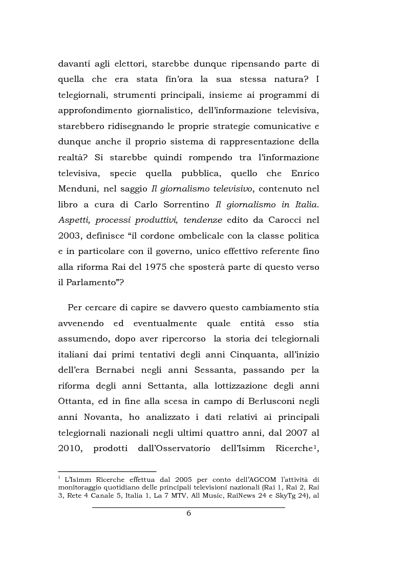 Anteprima della tesi: Lo spazio della cronaca nei telegiornali: un'indagine diacronica, Pagina 5