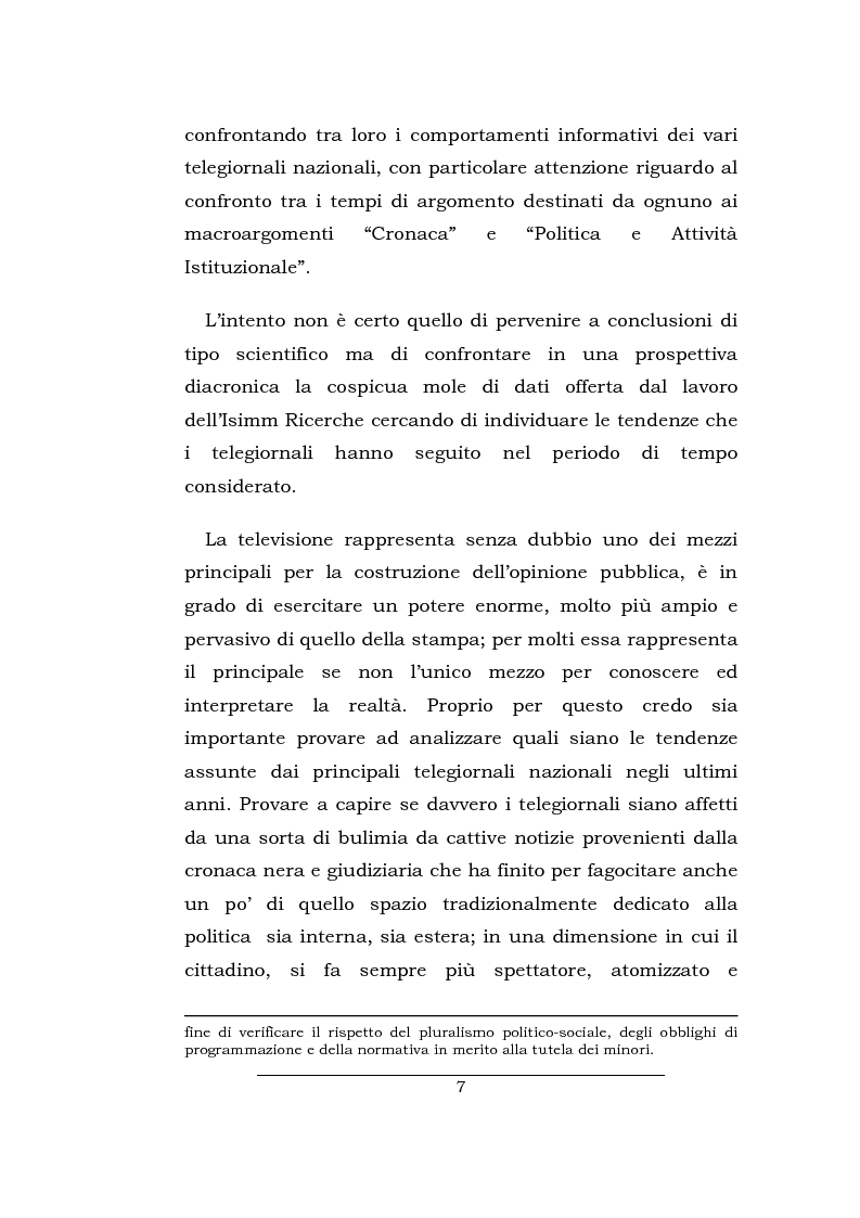Anteprima della tesi: Lo spazio della cronaca nei telegiornali: un'indagine diacronica, Pagina 6