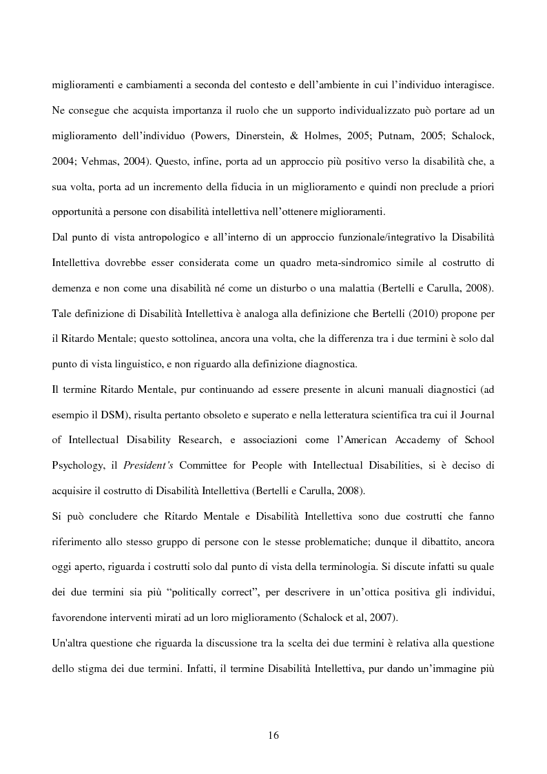 Estratto dalla tesi: Interessi e Soddisfazione Lavorativa in un Gruppo di Persone con Menomazione Intellettiva