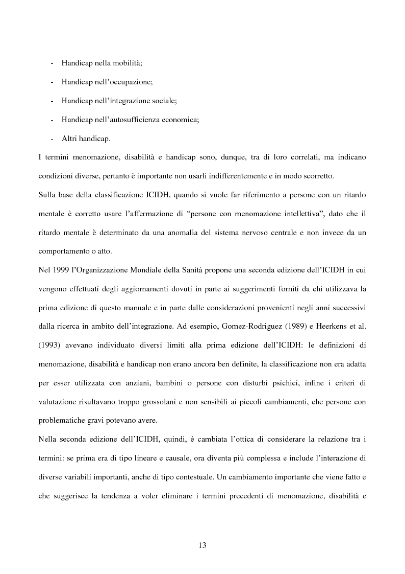 Anteprima della tesi: Interessi e Soddisfazione Lavorativa in un Gruppo di Persone con Menomazione Intellettiva, Pagina 10