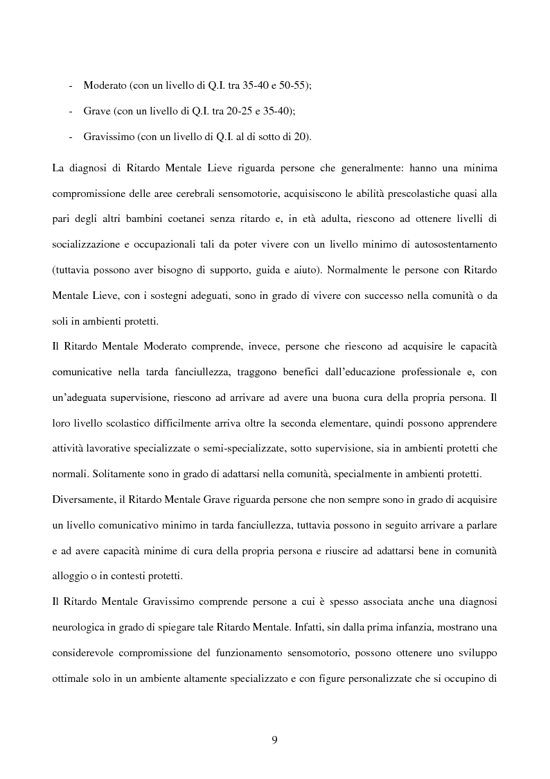 Anteprima della tesi: Interessi e Soddisfazione Lavorativa in un Gruppo di Persone con Menomazione Intellettiva, Pagina 6