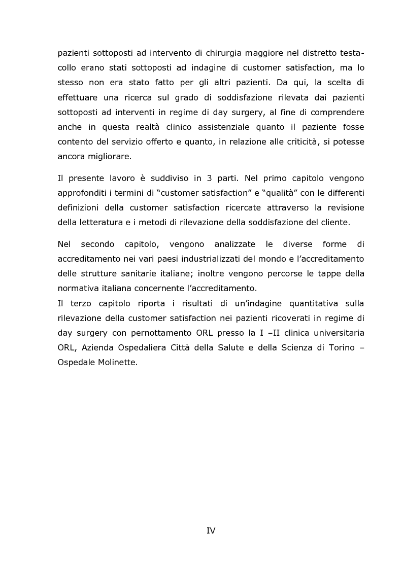 Anteprima della tesi: La Customer Satisfaction Nella Day Surgery ORL (Indagine Quantitativa), Pagina 3