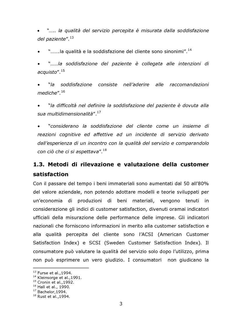 Anteprima della tesi: La Customer Satisfaction Nella Day Surgery ORL (Indagine Quantitativa), Pagina 6