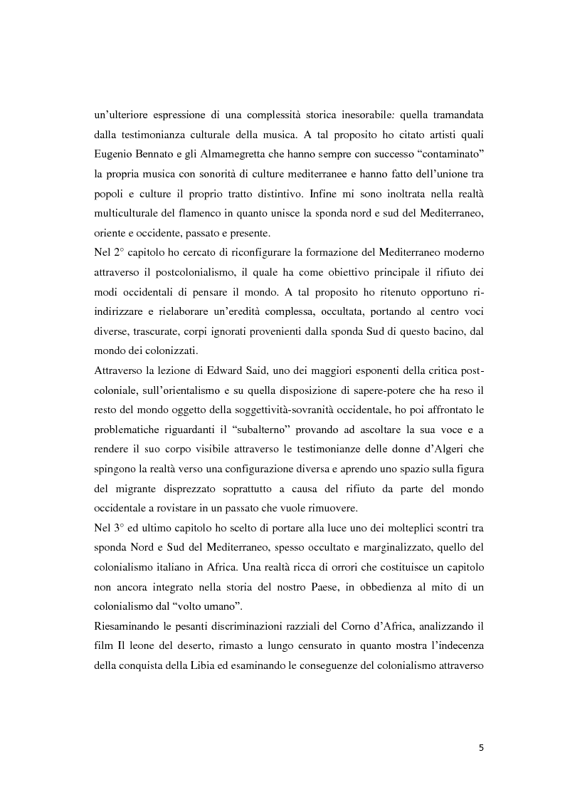 Anteprima della tesi: Il Mediterraneo migrante: tra il Colonialismo e il Postcolonialismo, Pagina 3