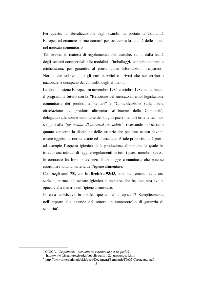 Anteprima della tesi: Tutela dei prodotti alimentari tipici in Italia e in Francia: il settore lattiero-caseario, Pagina 6