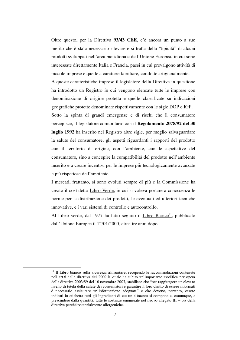 Anteprima della tesi: Tutela dei prodotti alimentari tipici in Italia e in Francia: il settore lattiero-caseario, Pagina 8