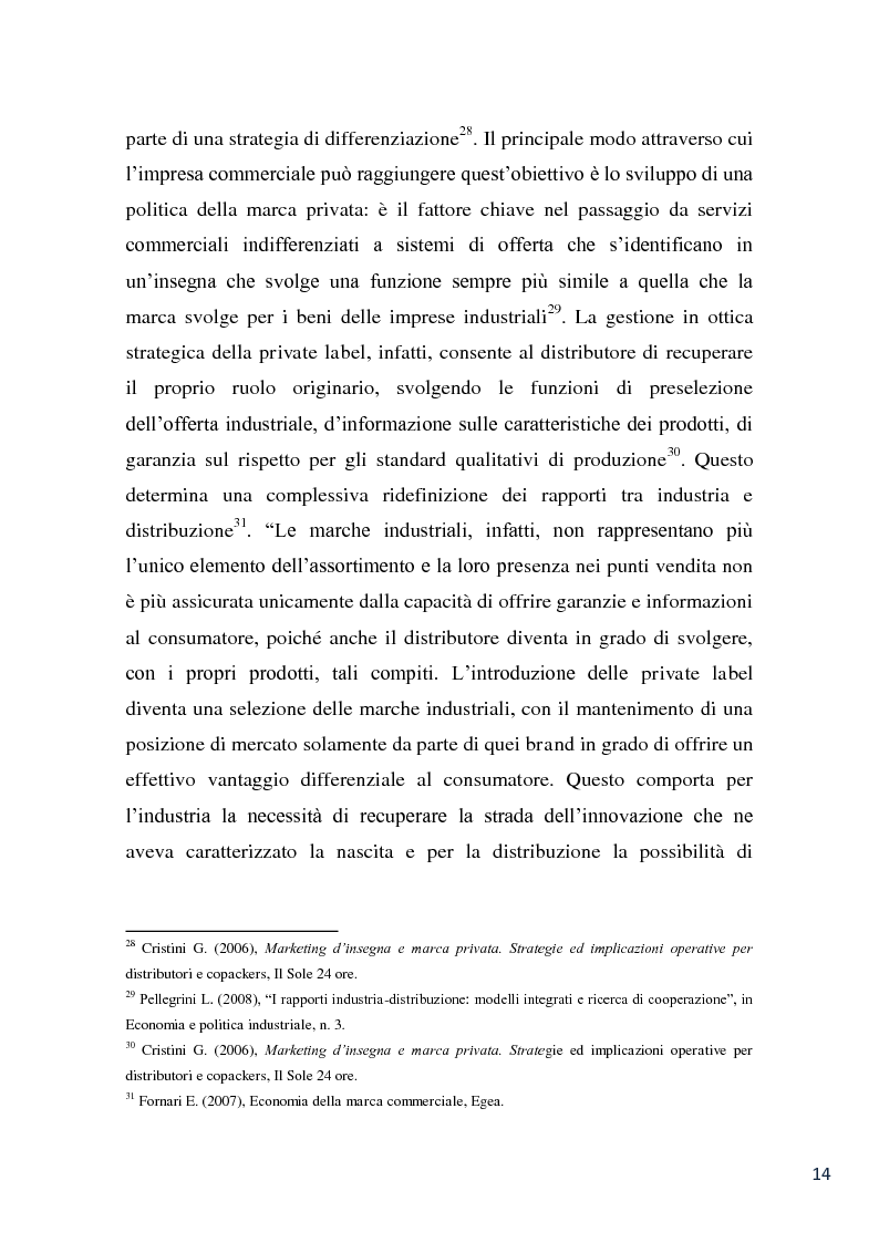 Anteprima della tesi: L'evoluzione della marca commerciale: le politiche adottate dai principali player della GDO in Italia, Pagina 12