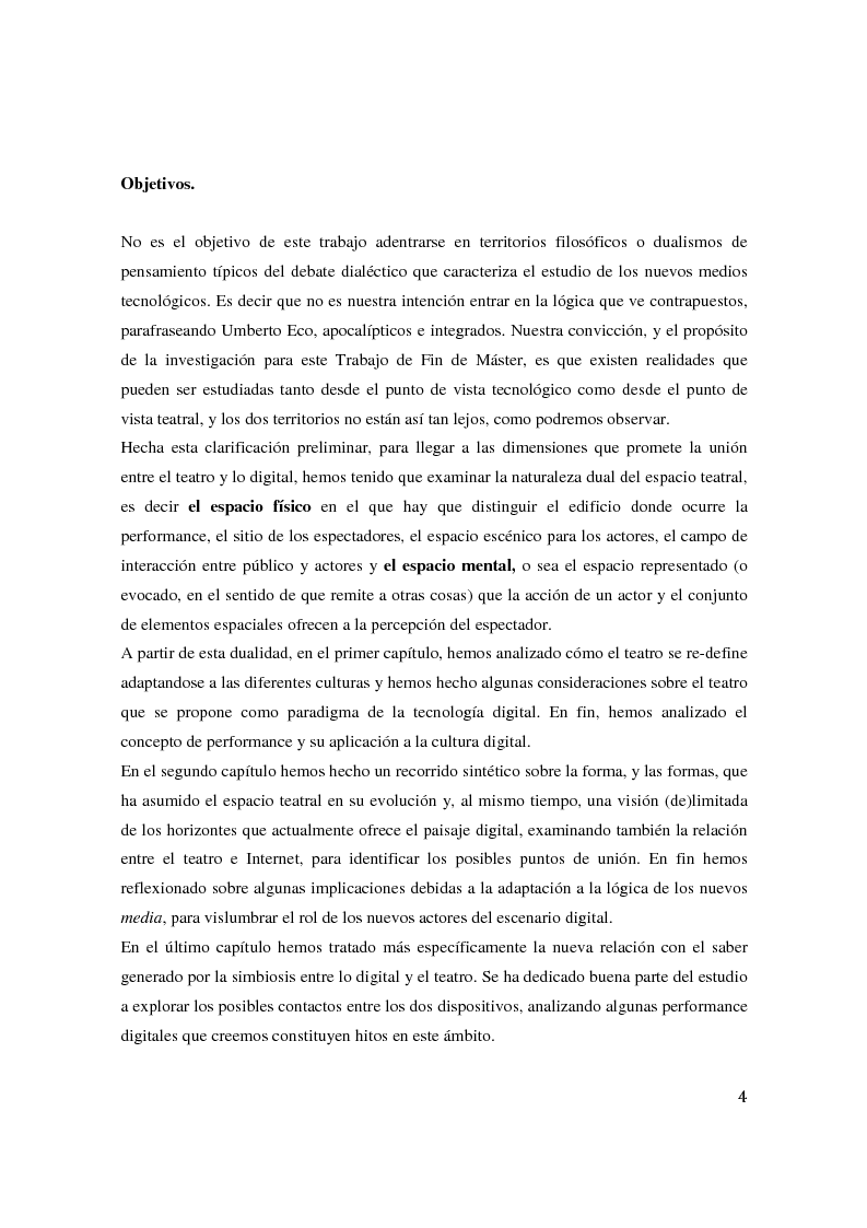 Anteprima della tesi: Teatro Digital. Poética y performatividad de los dispositivos multimedia y entornos web, Pagina 3