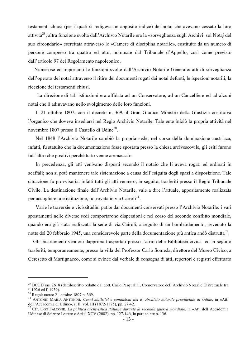 Estratto dalla tesi: Archivio notarile di Udine: riordinamento e inventariazione della serie ''Indici dei contraenti'' (sec. XIX) conservata presso l'Archivio di Stato di Udine