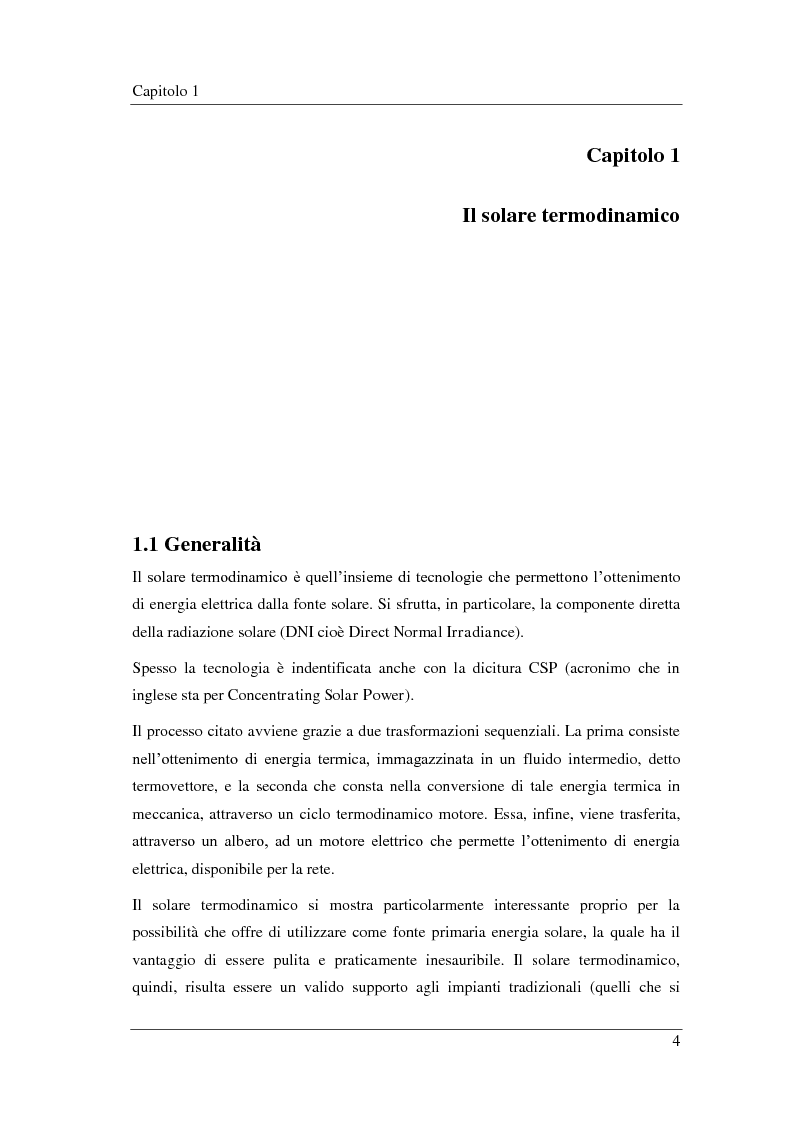 Anteprima della tesi: Analisi e simulazione termodinamica di un impianto ORC solare a concentrazione (CSP): ottimizzazione del ciclo e confronto con un impianto ad acqua, Pagina 5
